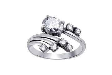 Ring  with gemstones  isolated