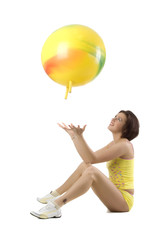 Pretty woman and ball