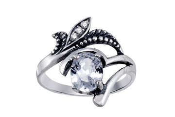 Ring  with gemstones  isolated