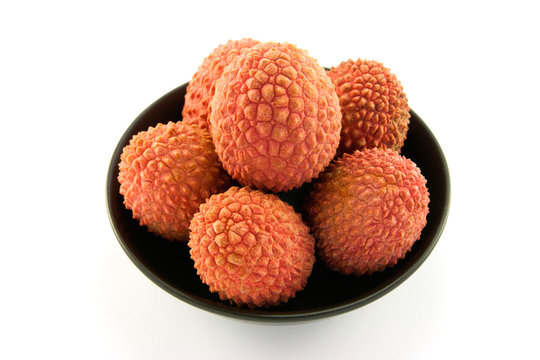 Lychee in a Black Dish