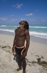 man tilting his head behind in cuba