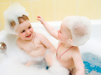 Small child in bath