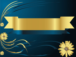 Obraz premium bannière bleue et or