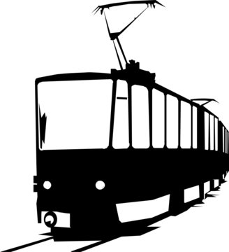 tram vector silhouettes