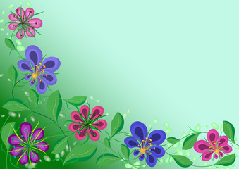 Decorative background with stylized flowers