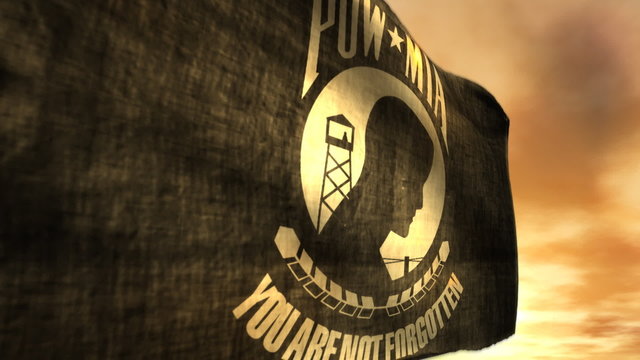 (1096) POW MIA Flag with Sunset