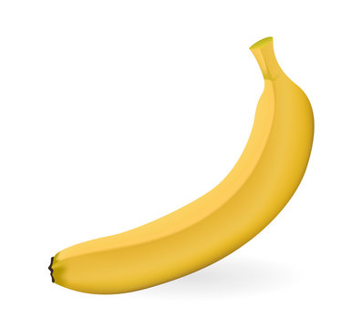 One banana isolated. Vector illustration.
