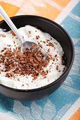 yogurt (yoghurt) with chocolate