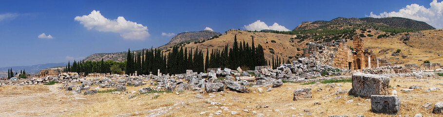 Ruins of ancient necropolis near Pamukkale, Turkey