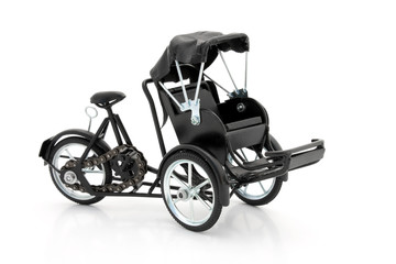 black Becak isolated on white background