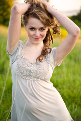 Naklejka premium Beautiful summer girl