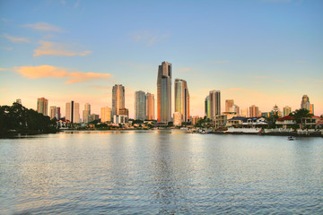 Surfers Paradise Skyline At Sunset