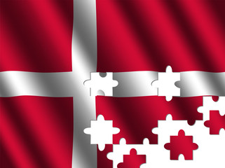 Denmark rippled flag jigsaw