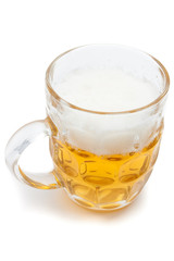 Mug with beer isolated on white