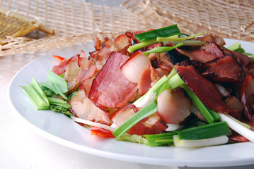 china delicious food--slice meat and scallions