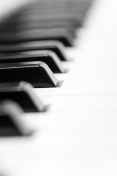 Keyboard of piano.
