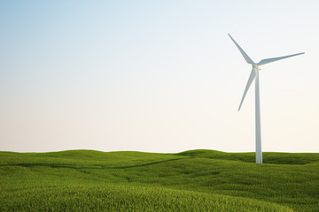 Obraz premium wind turbine on green grass field