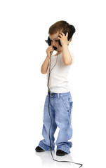 The child in headphones