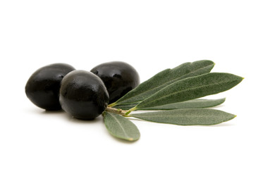 black olives on white background