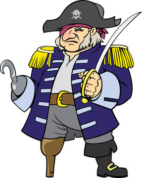 color vector illustration of pirate captain
