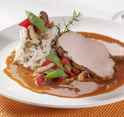 Pork loin with rice