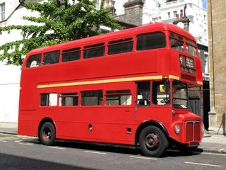Peel and stick wall murals London red bus London Routemaster red double decker bus