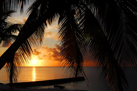 sunset at tropical island cuba