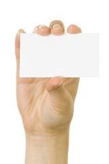 Presenting a Business Card (card blank in a hand)