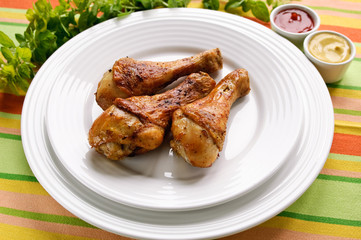 Roasted chicken legs