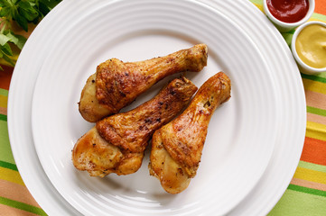 Roasted chicken legs