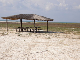 canopy on a sandy beach