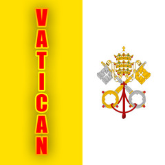 Fototapeta na wymiar Vatican Flag
