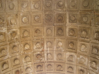 marble carved pattern ceiling of archway in antalya turkey