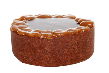 Closeup chocolate toffee cake