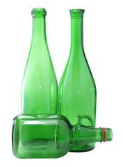 Three green bottles