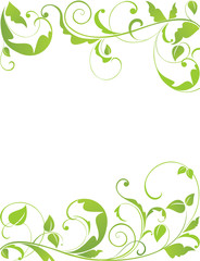 Obraz na płótnie Canvas Floral green border