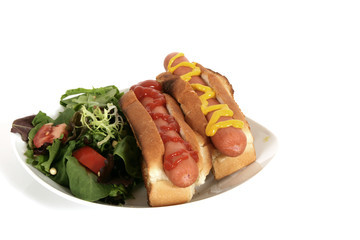 Hot dogs with salad
