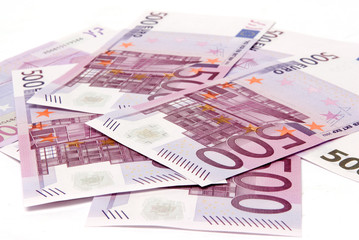 Obraz na płótnie Canvas Pile of Euros Isolated on white