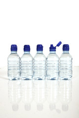 Row of bottles of water