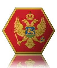montenegro drapeau hexagone montenegro flag