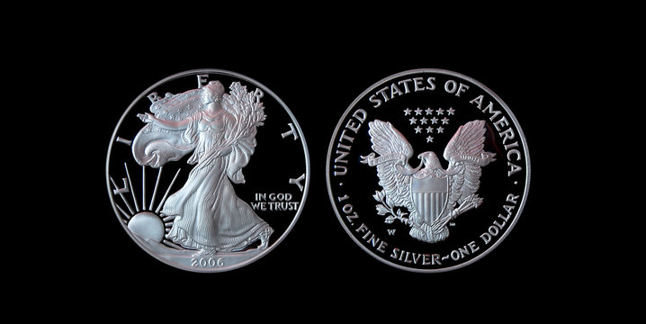 Proof American Silver Eagle with clipping path