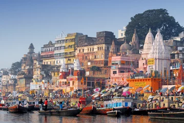 Fotobehang India belangrijkste ghat in varanasi india