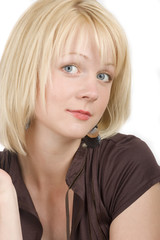 Naklejka premium The blonde with blue eyes
