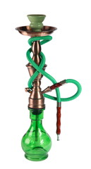 green Hookah on a white background