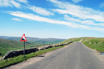 Deserted road in Yorkshire dales