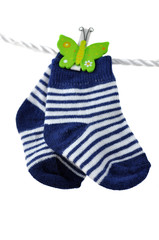 Hanging Blue Baby Socks