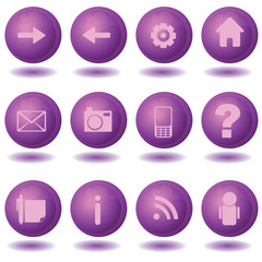 purple web icons set 1