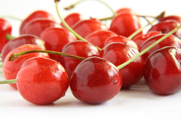 red fresh cherries
