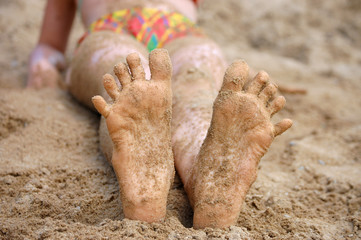 Foot on the beach