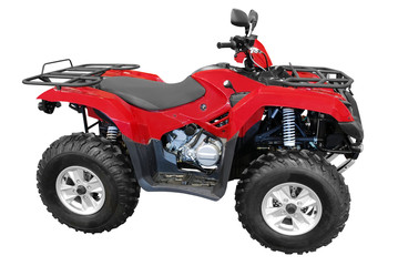 red atv quad-bike isolated